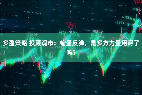 多盈策略 投顾观市：缩量反弹，是多方力量用尽了吗？