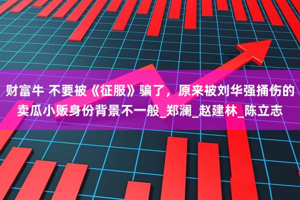 财富牛 不要被《征服》骗了，原来被刘华强捅伤的卖瓜小贩身份背景不一般_郑澜_赵建林_陈立志