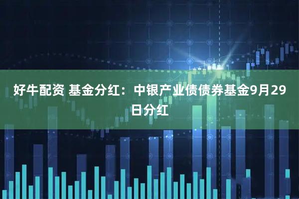 好牛配资 基金分红：中银产业债债券基金9月29日分红